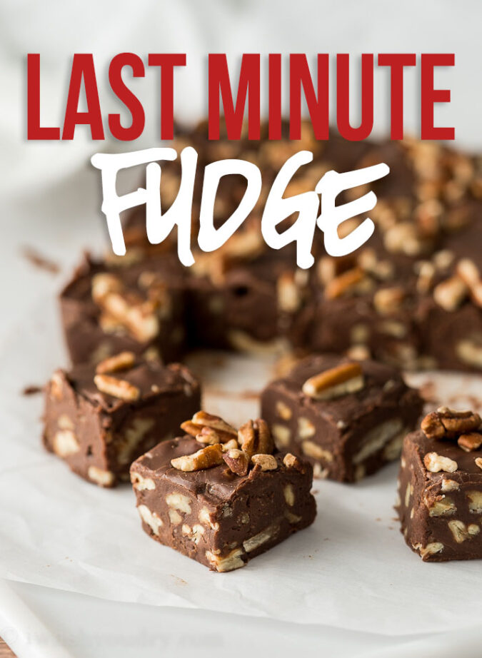 This Last Minute Chocolate Fudge Recipe quickly comes together in just minutes and is perfectly sweet and also customizable!