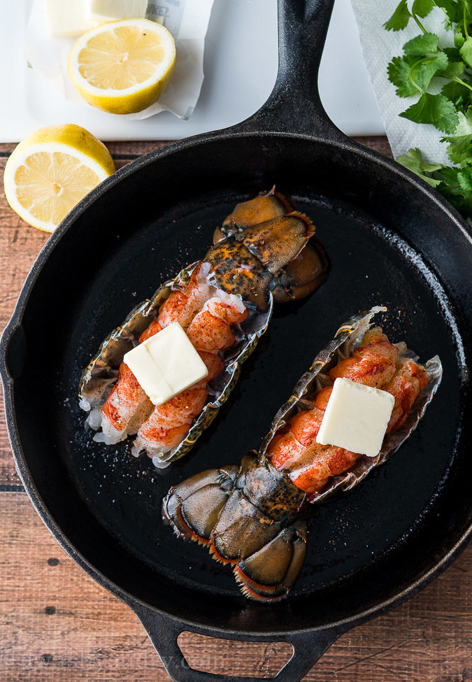 Lightly season the Lobster Tails before placing under the broiler for a quick and delicious cook.