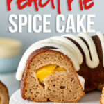 This Peach Pie Spice Cake is a deliciously moist bundt cake that has a surprise peach pie filling!