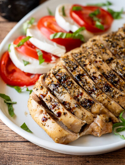 A plate of food, with Chicken