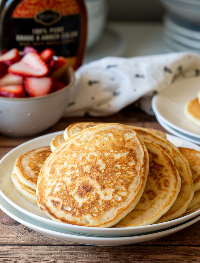 Good old fashioned pancakes made with simple ingredients that everyone has on hand!