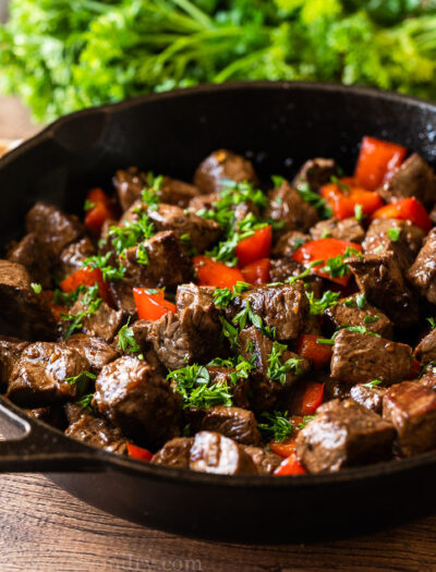 OMG! This Garlic Butter Steak Bites Recipe is a quick and easy dinner or appetizer recipe with just a few simple ingredients.