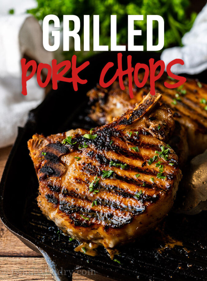 This super easy Grilled Pork Chop Recipe is quickly marinated in my signature blend and then grilled to juicy perfection.