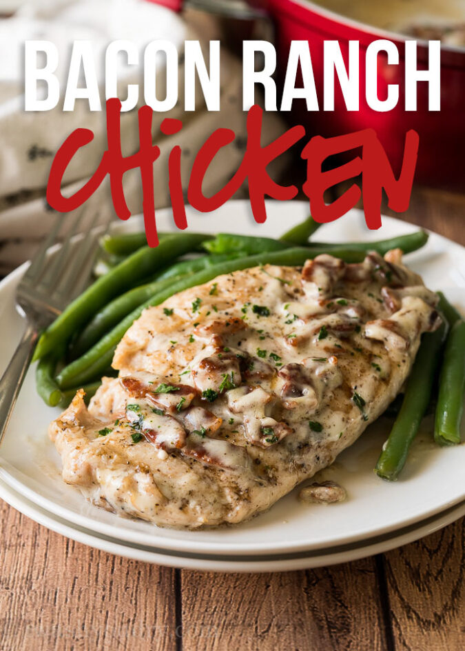 This Bacon Ranch Grilled Chicken Recipe is juicy and tender with the most amazing two ingredient sauce!