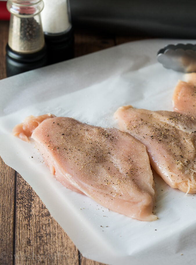 To get ultra juicy grilled chicken breast, make sure you pound the chicken to an even thickness before grilling.