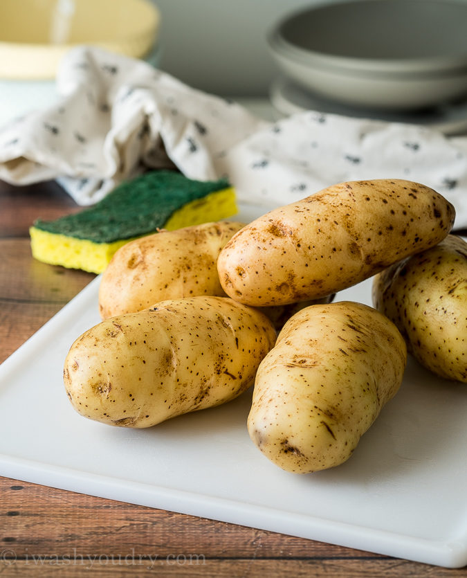 Make sure to wash potatoes before cooking.