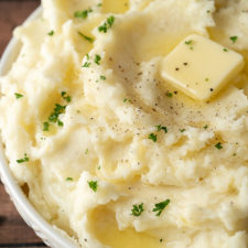 A close up of mashed potatoes