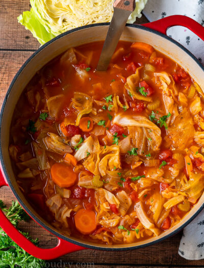 This quick and easy Cabbage Soup Recipe is filled with nutritious veggies like fresh cabbage, carrots and celery in a simple, yet flavorful broth.