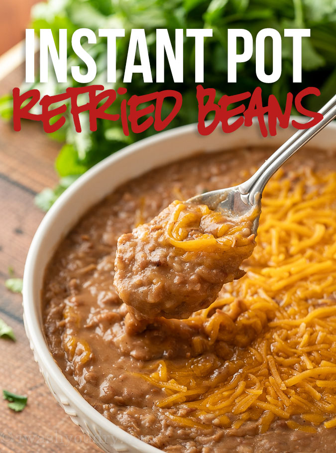 This Instant Pot Refried Beans Recipe starts with dried pinto beans and ends up with silky smooth and flavorful authentic refried beans.