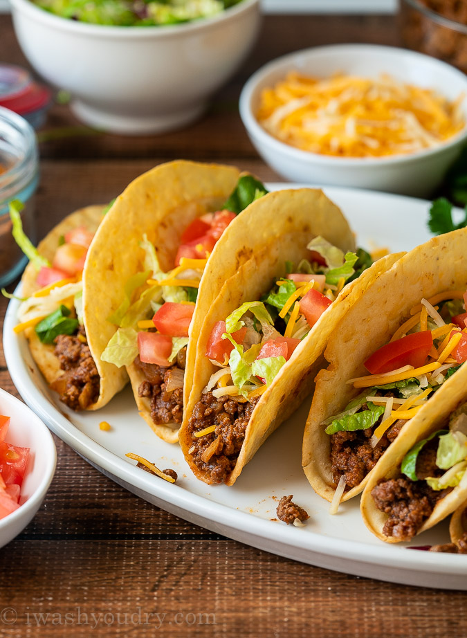 This Ground Beef Tacos Recipe is quick and easy with the most flavorful taco meat out there!