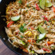 Simple Pad Thai Recipe in a large wok