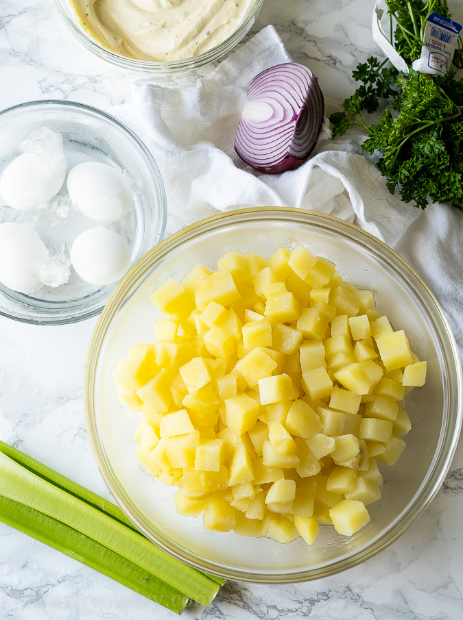 Cooling potatoes for potato salad