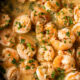 A close up of food, with Shrimp Scampi