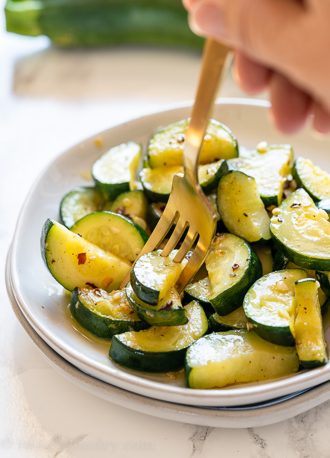 Super Easy Sautéed Zucchini Recipe on stove top