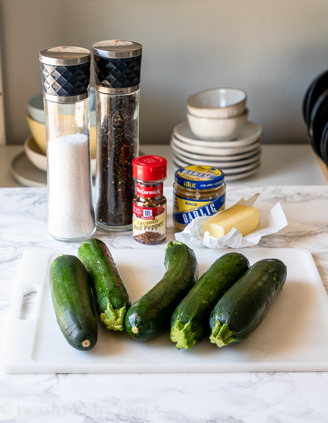 Ingredients needed for stove top zucchini recipe