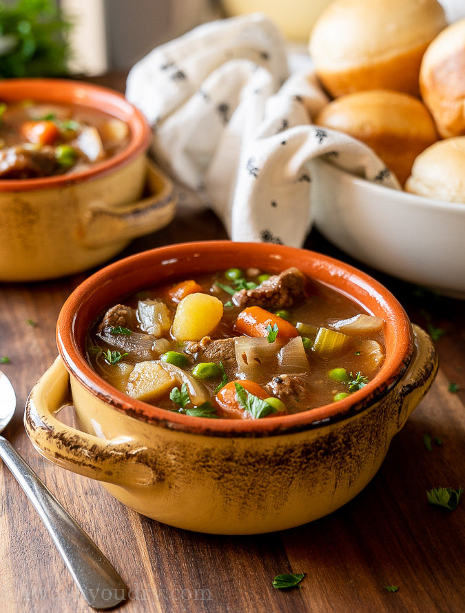 Soup in a bowl on a table