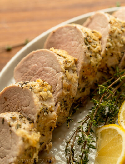 pork tenderloin medallions on plate