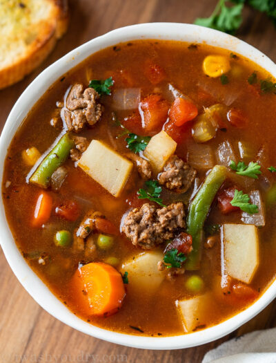 bowl of soup with vegetables