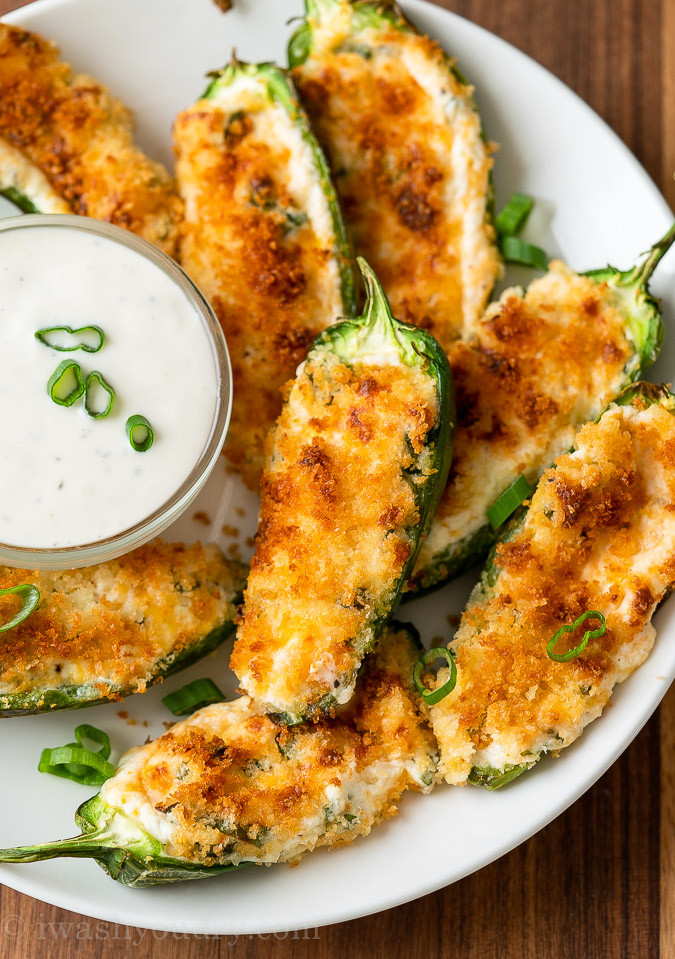 Plate of Jalapeño Poppers with ranch dressing