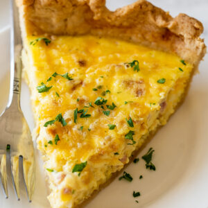 ham and cheese quiche slice