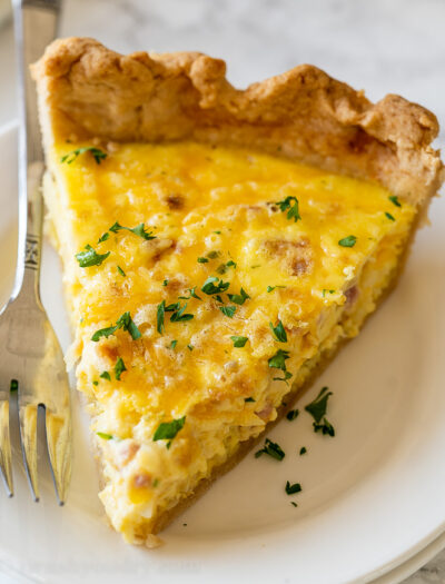 ham and cheese quiche slice