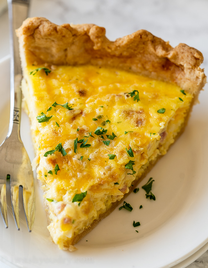 ham and cheese quiche slice