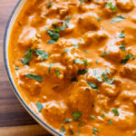 Chicken Tikka Masala in pan with cilantro