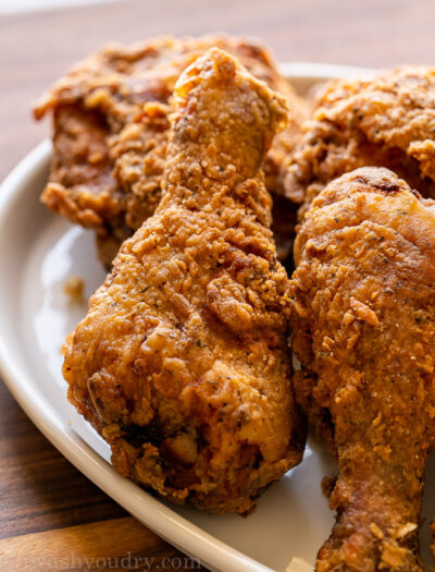 extra crispy fried chicken on a plate