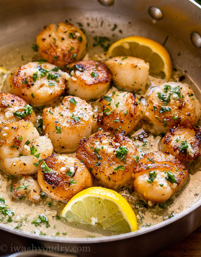 sea scallops with butter, garlic and lemon