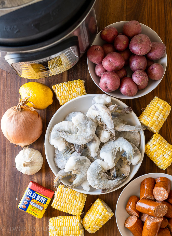 ingredients needed for a shrimp boil