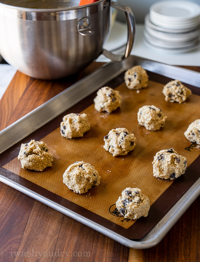 cookie dough on silicone baking mat