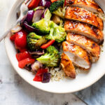 teriyaki chicken with veggies and rice