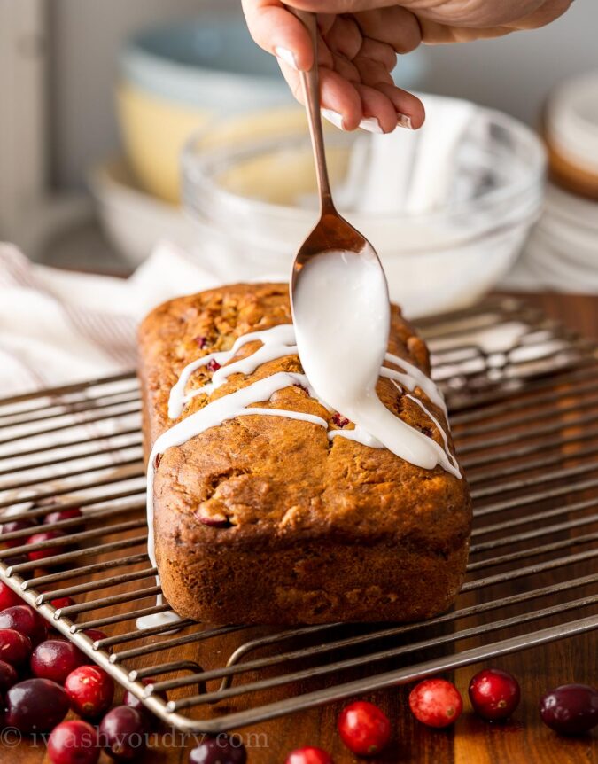 drizzle icing on banana bread