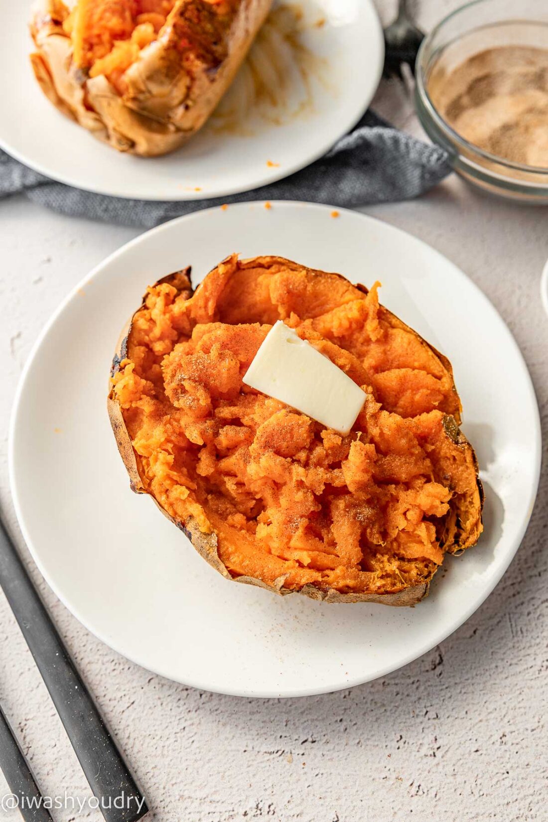 Cooked air fryer sweet potato