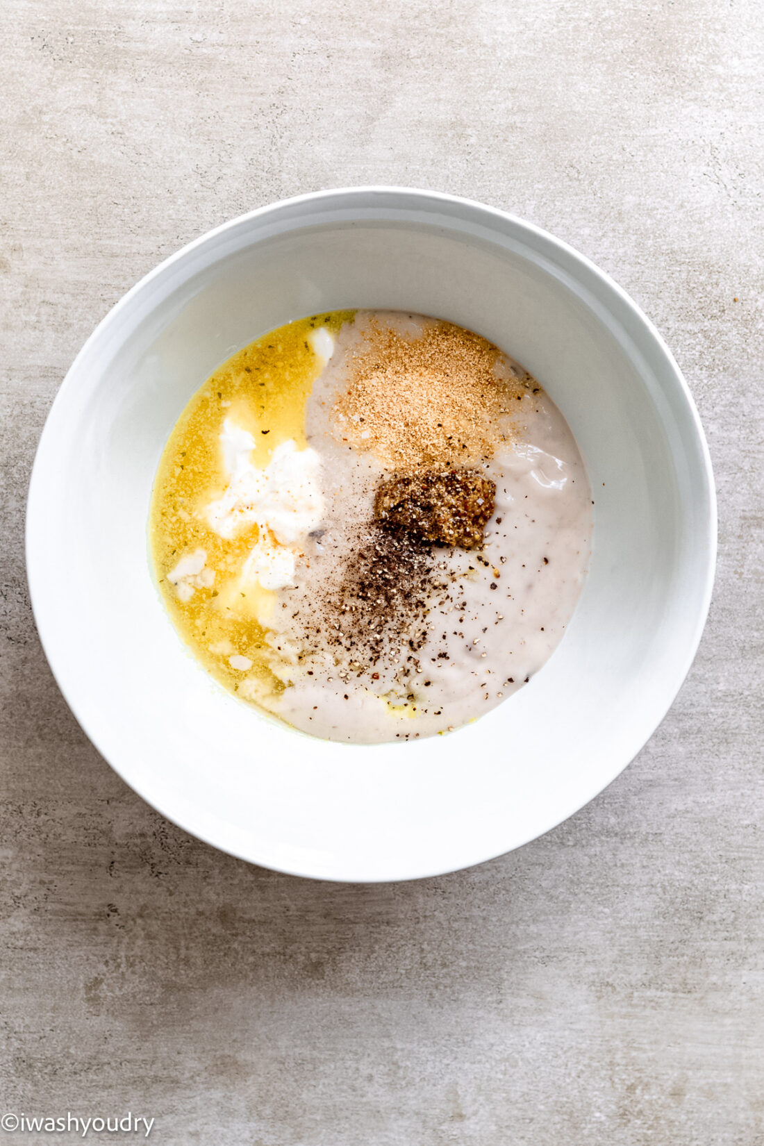 spices in a white bowl. 